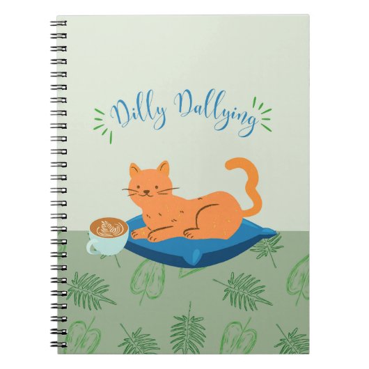Dilly Dallying Oranje kat Notitieboek (Voorkant)