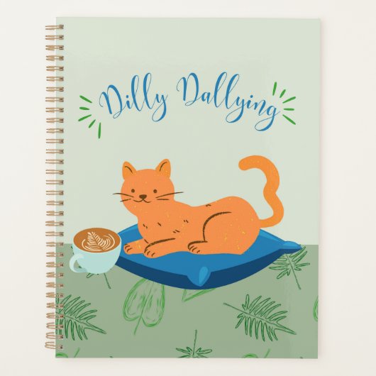 Dilly Dallying Oranje kat Planner (Voorkant)