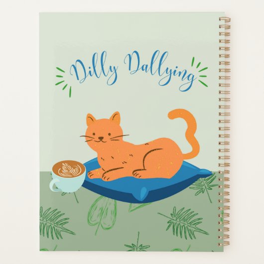 Dilly Dallying Oranje kat Planner (Achterkant)