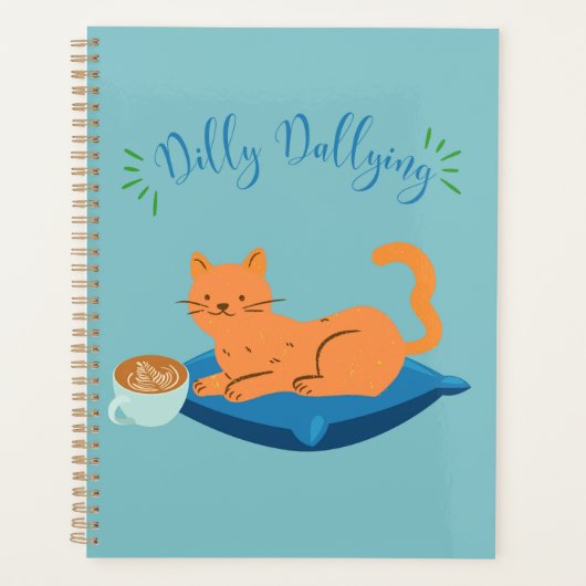 Dilly Dallying Oranje kat Planner (Voorkant)