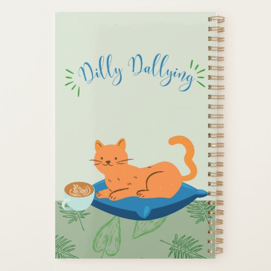 Dilly Dallying Oranje kat Planner (Achterkant)