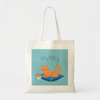 Dilly Dallying Oranje kat Tote Bag