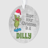Dilly Kerst Pickle Pun Cirkel Ornament (voorkant)