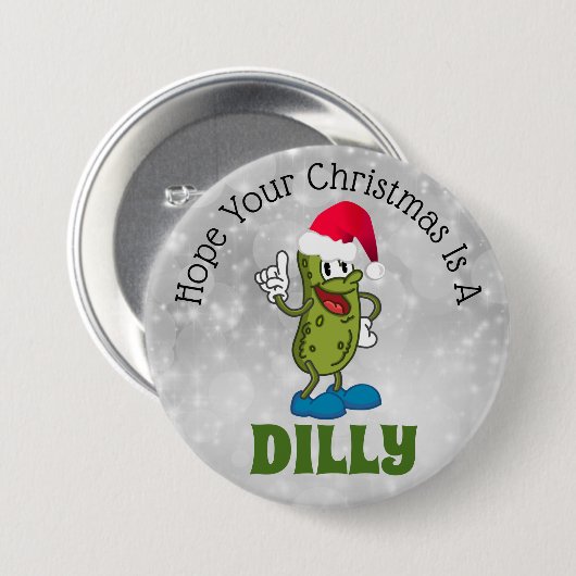 Dilly kerstkaartje 3-inch Button (Voorkant /achterkant)