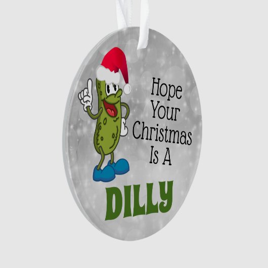 Dilly Kerstmis Pickle Circle Ornament (voorkant)