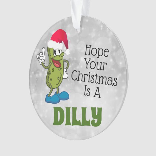 Dilly Kerstmis Pickle Circle Ornament (voorkant)