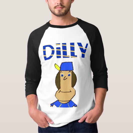 Dilly Mannen 3/4 Reglan Sleeve T-Shirt (Voorkant)