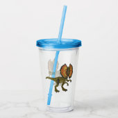 Dilophosaurus cartoon illustratie acryl drinkbeker (Achterkant)