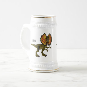 Dilophosaurus cartoon illustratie bierpul