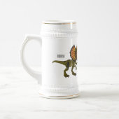 Dilophosaurus cartoon illustratie bierpul (Links)