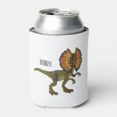 Dilophosaurus cartoon illustratie blikjeskoeler (Blikje Voorkant)