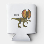 Dilophosaurus cartoon illustratie blikjeskoeler (Achterkant)