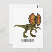 Dilophosaurus cartoon illustratie briefkaart (Voorkant / Achterkant)
