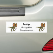 Dilophosaurus cartoon illustratie bumpersticker (Op auto)
