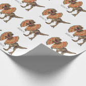 Dilophosaurus cartoon illustratie cadeaupapier (Hoek)