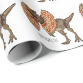 Dilophosaurus cartoon illustratie cadeaupapier (Rol Hoek)