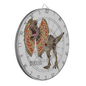 Dilophosaurus cartoon illustratie dartbord (Voorkant Links)