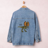 Dilophosaurus cartoon illustratie denim jacket (Hangar)
