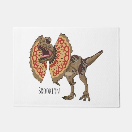 Dilophosaurus cartoon illustratie deurmat (Voorkant)