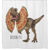 Dilophosaurus cartoon illustratie douchegordijn (Voorkant)