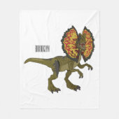 Dilophosaurus cartoon illustratie fleece deken (Voorkant)