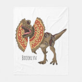 Dilophosaurus cartoon illustratie fleece deken (Voorkant)
