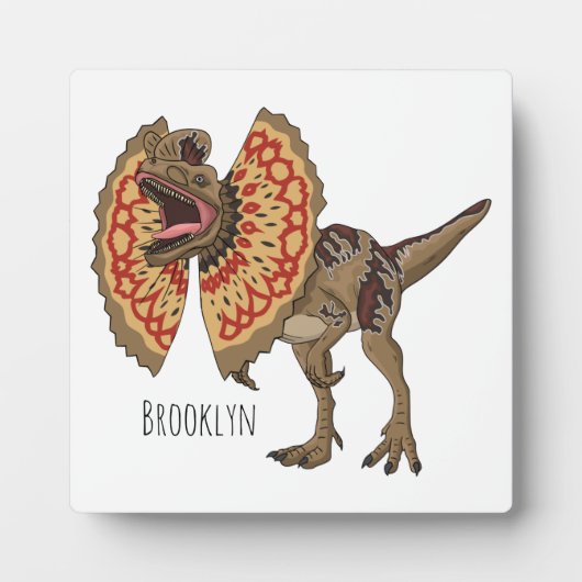 Dilophosaurus cartoon illustratie fotoplaat (Voorkant)