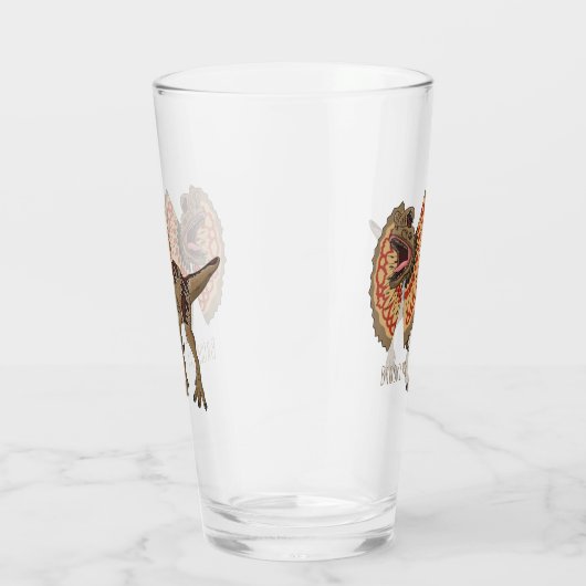 Dilophosaurus cartoon illustratie glas (Rechts)