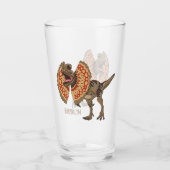 Dilophosaurus cartoon illustratie glas (Voorkant)