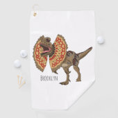 Dilophosaurus cartoon illustratie golfhanddoek (Insitu)
