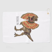 Dilophosaurus cartoon illustratie golfhanddoek (Horizontaal)