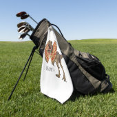 Dilophosaurus cartoon illustratie golfhanddoek (Groen)