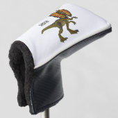 Dilophosaurus cartoon illustratie golfheadcover (3/4 voorkant)