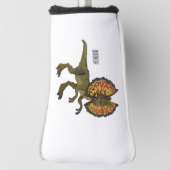 Dilophosaurus cartoon illustratie golfheadcover (Draai 90)