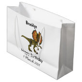 Dilophosaurus cartoon illustratie groot cadeauzakje (Voorkant Gekanteld)