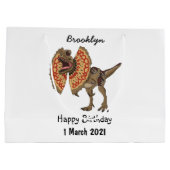 Dilophosaurus cartoon illustratie groot cadeauzakje (Achterkant)