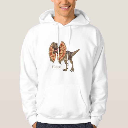 Dilophosaurus cartoon illustratie hoodie (Voorkant)