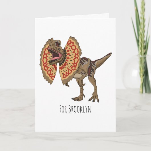 Dilophosaurus cartoon illustratie kaart (Voorkant)