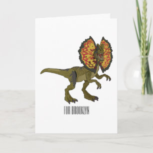 Dilophosaurus cartoon illustratie kaart