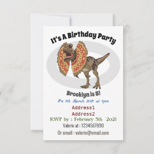 Dilophosaurus cartoon illustratie kaart
