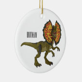 Dilophosaurus cartoon illustratie keramisch ornament (Rechts)