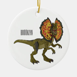 Dilophosaurus cartoon illustratie keramisch ornament