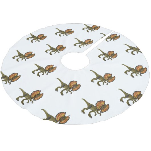 Dilophosaurus cartoon illustratie kerstboom rok (Gekanteld)