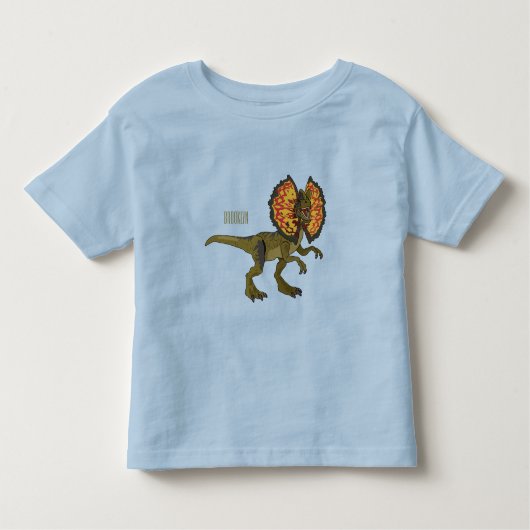 Dilophosaurus cartoon illustratie kinder shirts (Voorkant)