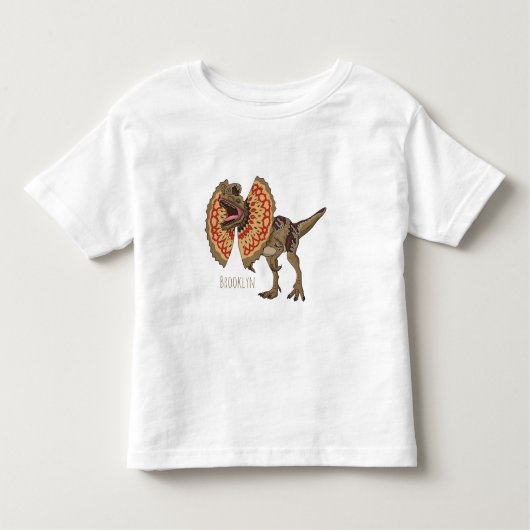 Dilophosaurus cartoon illustratie kinder shirts (Voorkant)
