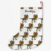 Dilophosaurus cartoon illustratie kleine kerstsok (Achterkant)