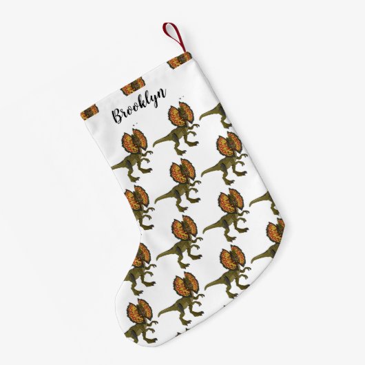 Dilophosaurus cartoon illustratie kleine kerstsok (Achterkant (Hangend))