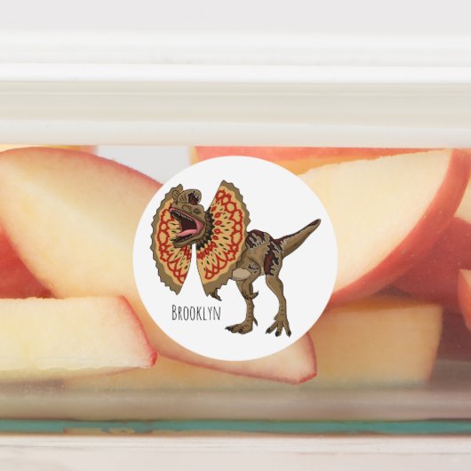 Dilophosaurus cartoon illustratie labels (Aangebracht)