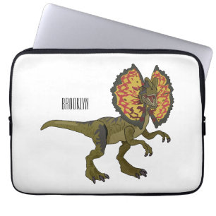 Dilophosaurus cartoon illustratie laptop sleeve