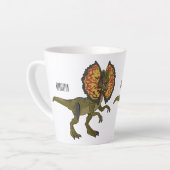 Dilophosaurus cartoon illustratie latte mok (Linkerhoek)